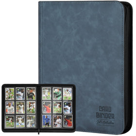 Arkeiliy 540-pocket binder with blue PU leather protects and organizes your cards.
