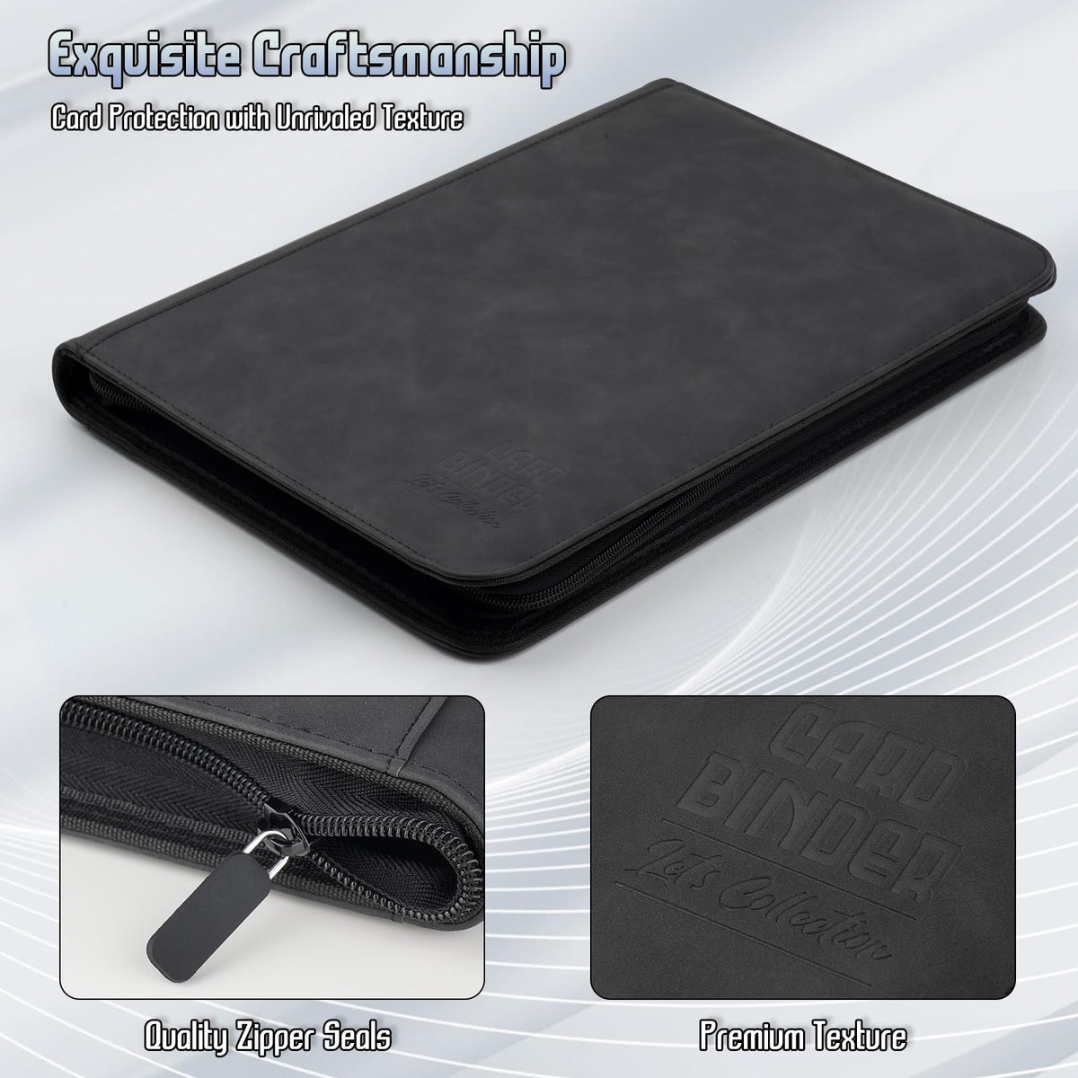 Arkeiliy binder interior with dual-sided sleeves enables organized card display.