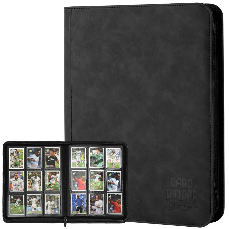 Arkeiliy trading card binder outer cover shows premium PU leather for durable protection.