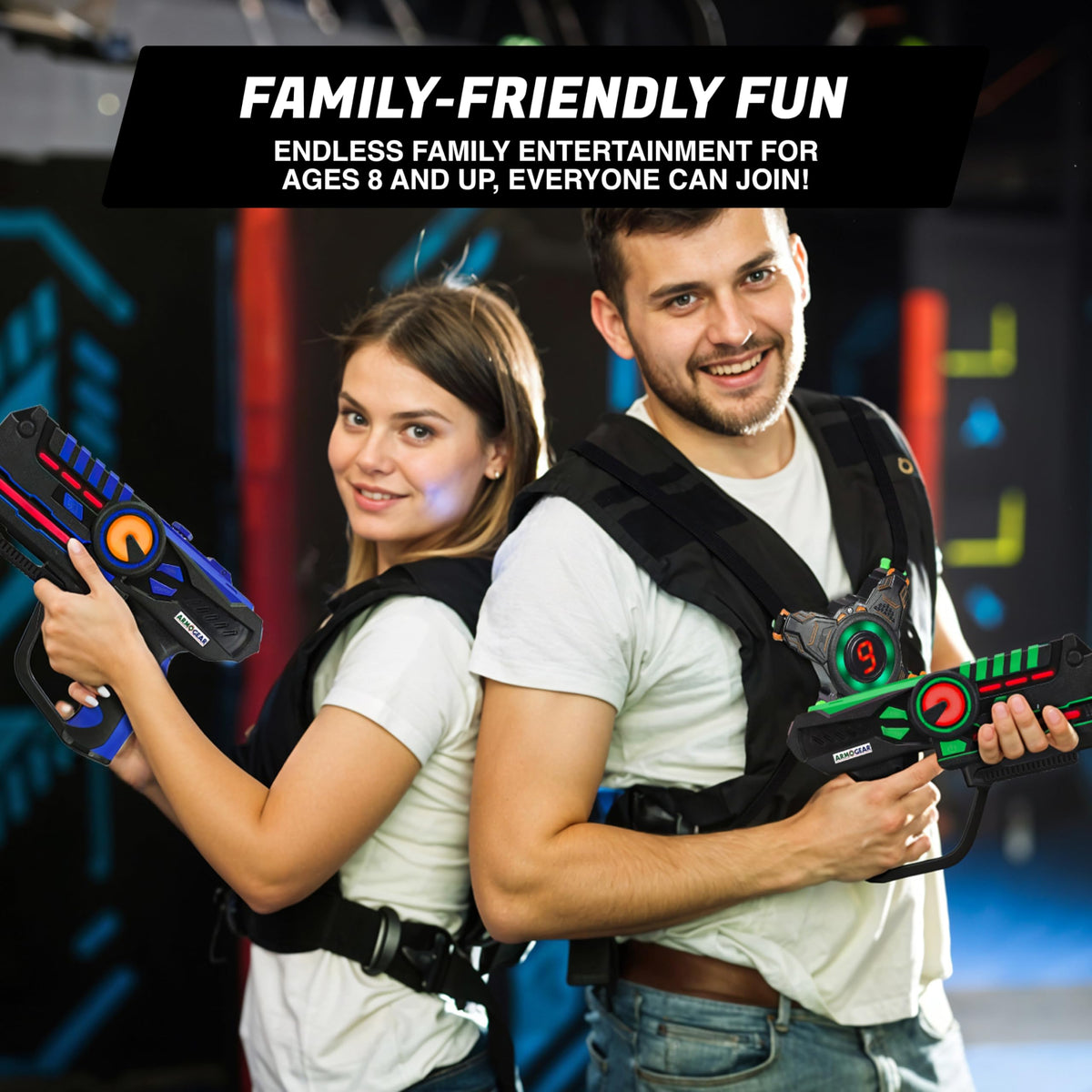 ArmoGear Laser Tag Guns machine gun mode for high-energy battles