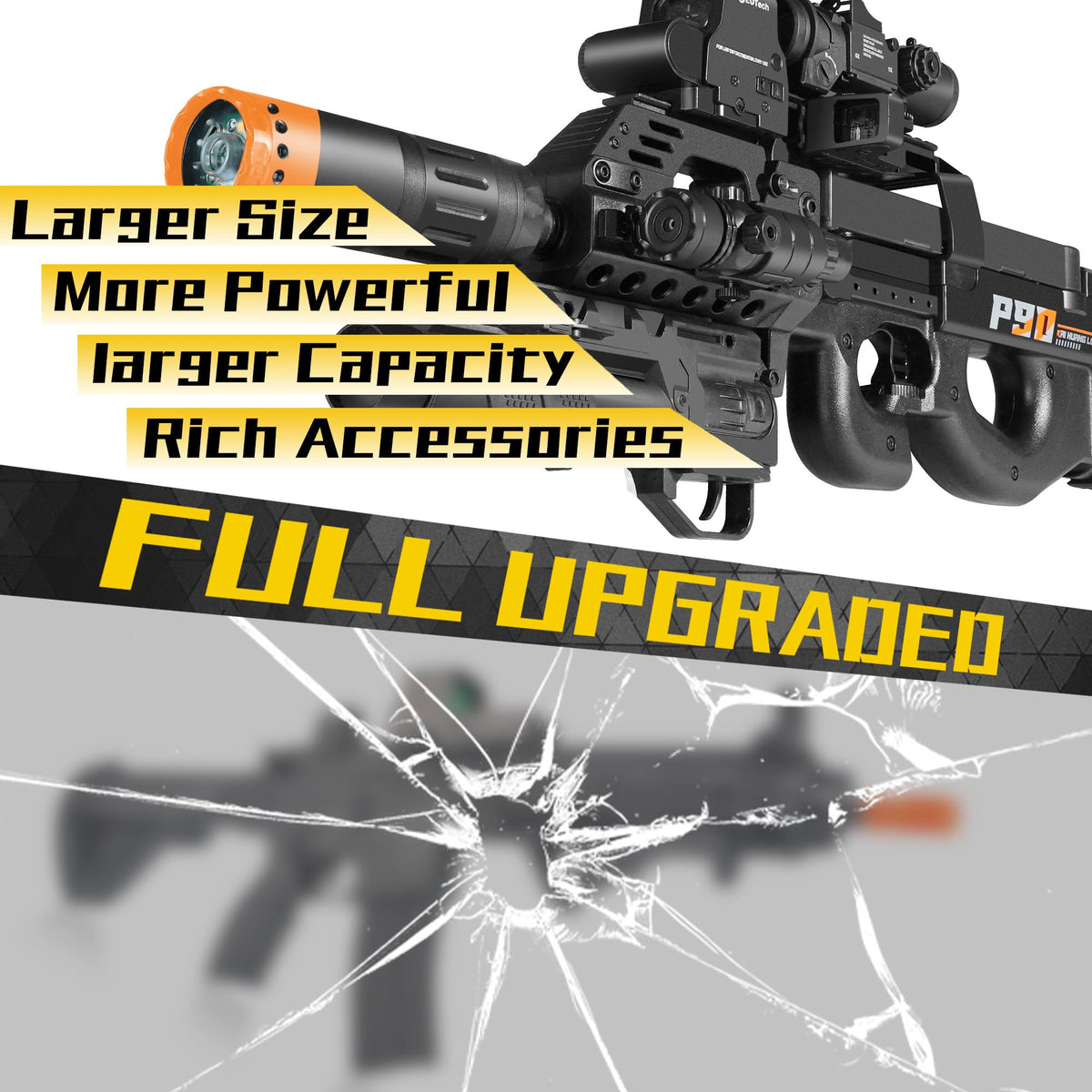 AROBEF Gel Splat Blaster 200-round magazine for extended ammo capacity.