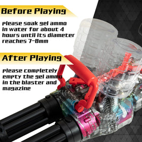AROBEF Gel Splat Blaster battery charging setup supports longer playtime