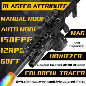 AROBEF Gel Splat Blaster 300-round drum mag enables extended sessions.