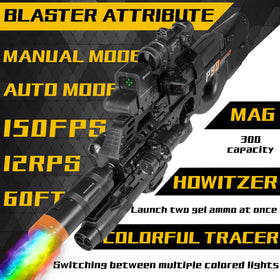 AROBEF Gel Splat Blaster in fully automatic mode for rapid-fire bursts.