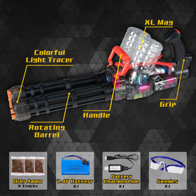 AROBEF Gel Splat Blaster tubes in motion highlight synchronized fire and dynamic play