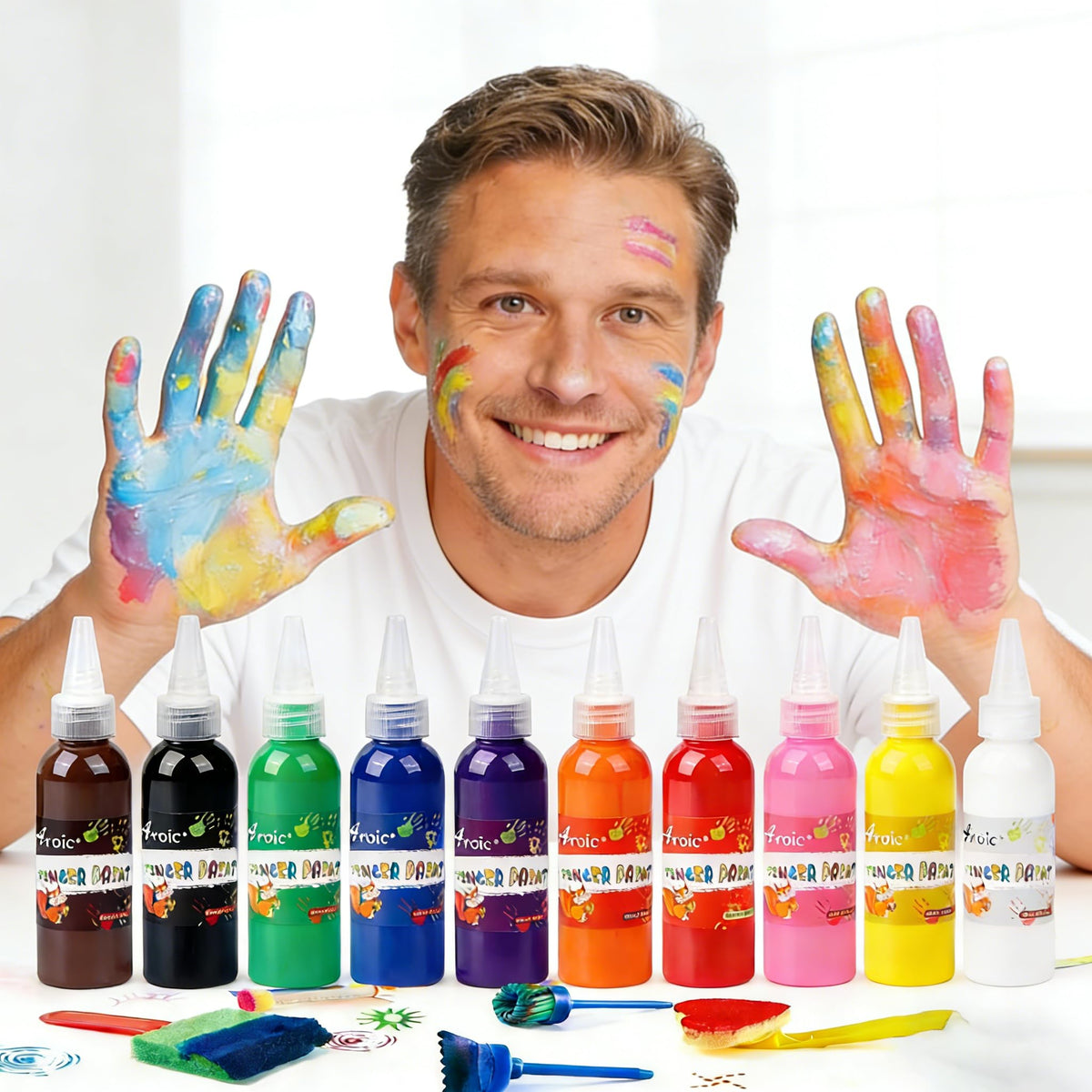 AROIC paint palettes and cards organize colors and inspiration for classroom or home art.