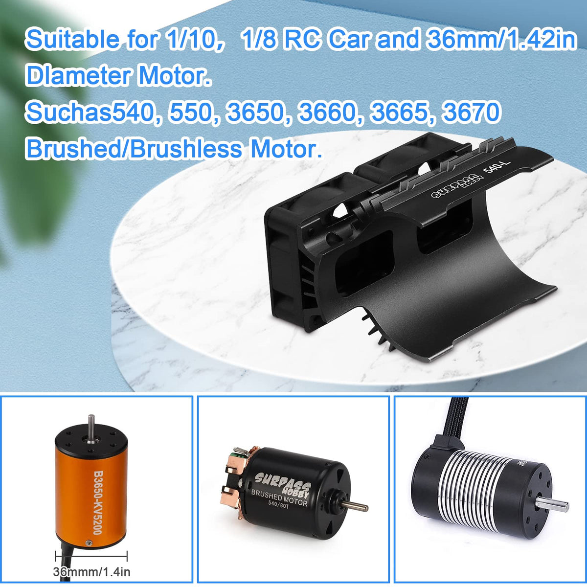 ARRAROWN 36mm heatsink keeps 36mm motors cooler for steadier performance