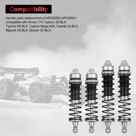 ARRAROWN rear shocks 126mm with adjustable ride height features.