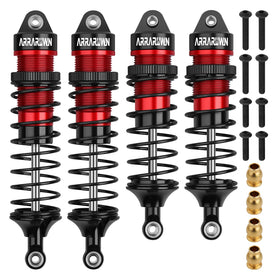 ARRAROWN 4pcs 1/10 RC shocks set for front and rear stability and smooth landings.