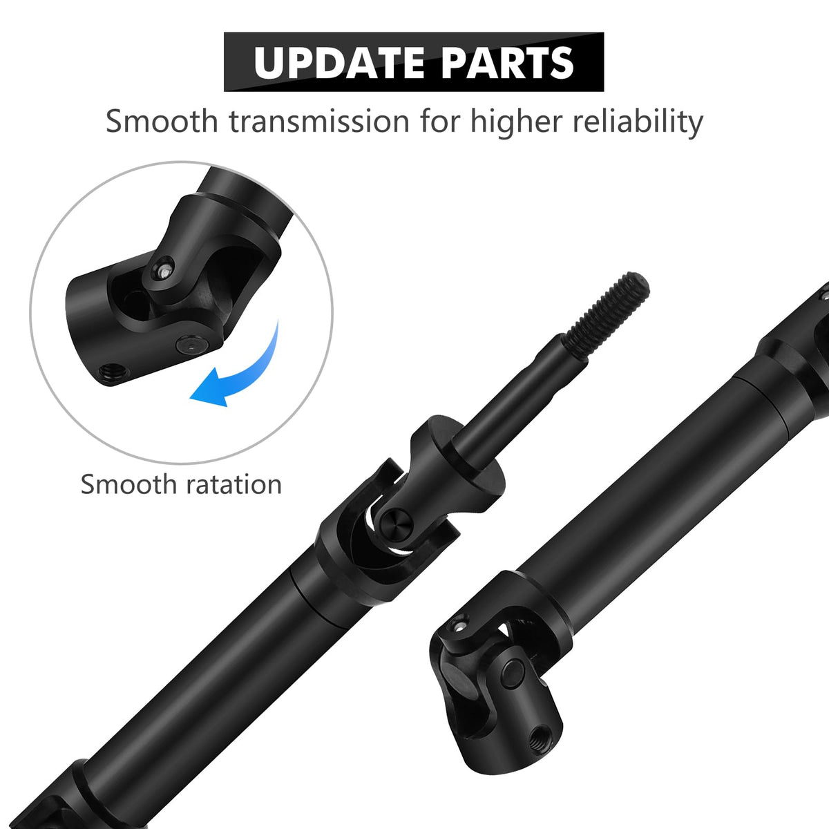 ARRAROWN 6061-T6 alloy drive shaft midsection, strong and corrosion resistant.