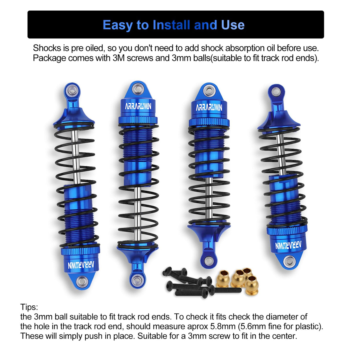 ARRAROWN alloy shocks blue deliver durable, precise damping