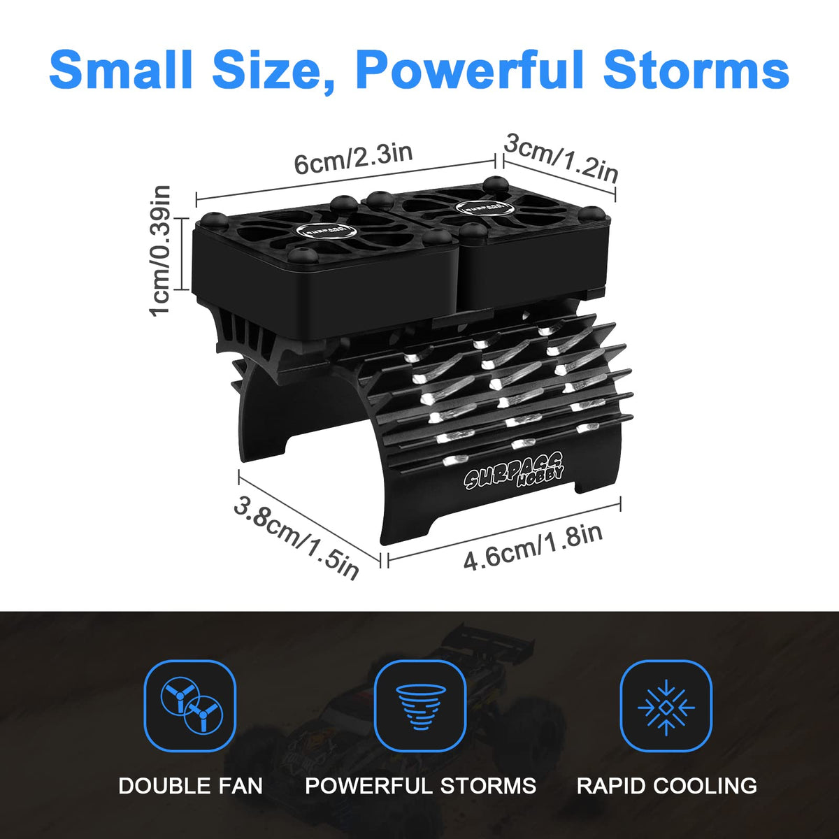 ARRAROWN contents: dual fans, carbon covers, heatsink, extension cable