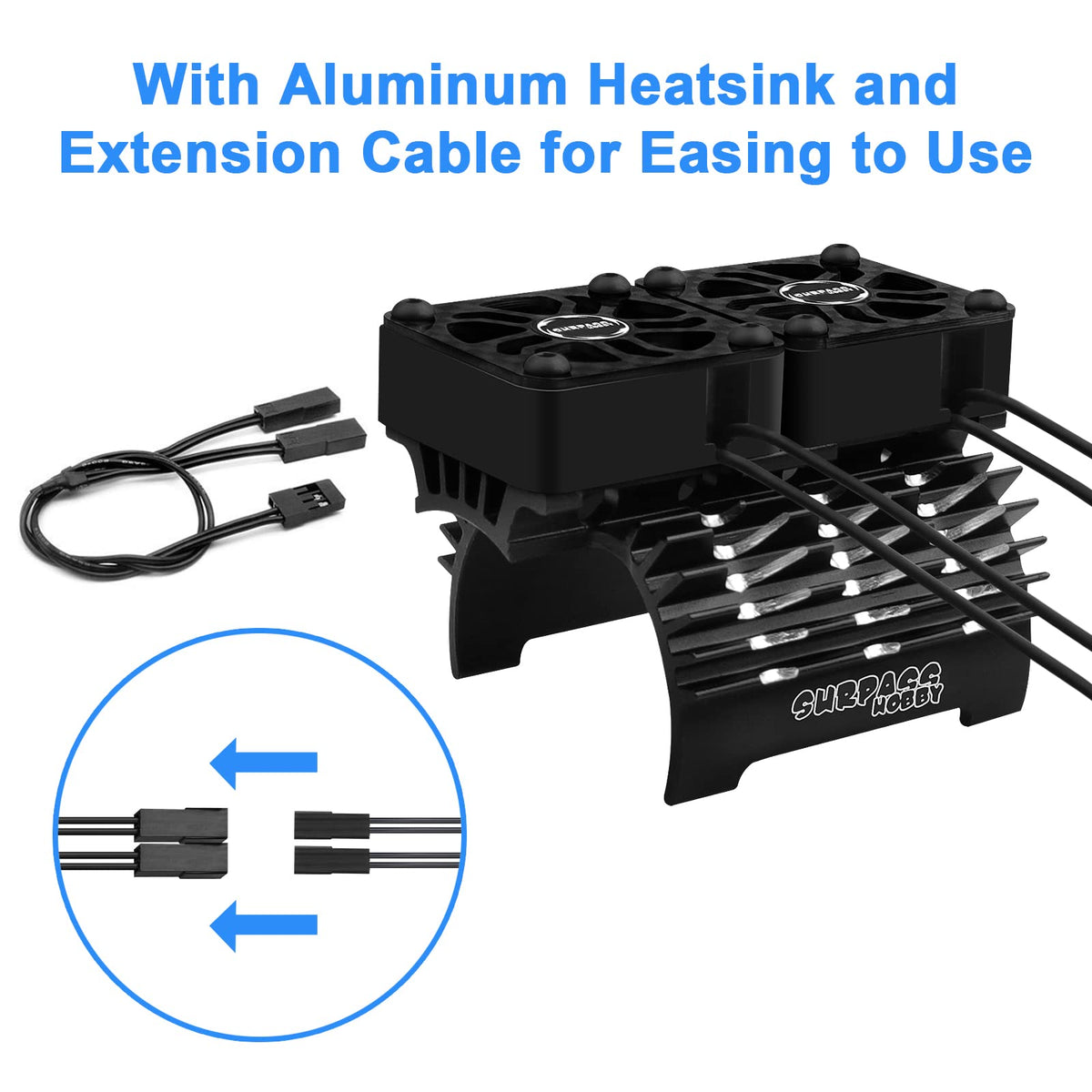 ARRAROWN 1/8-scale RC car cooling system with twin fans
