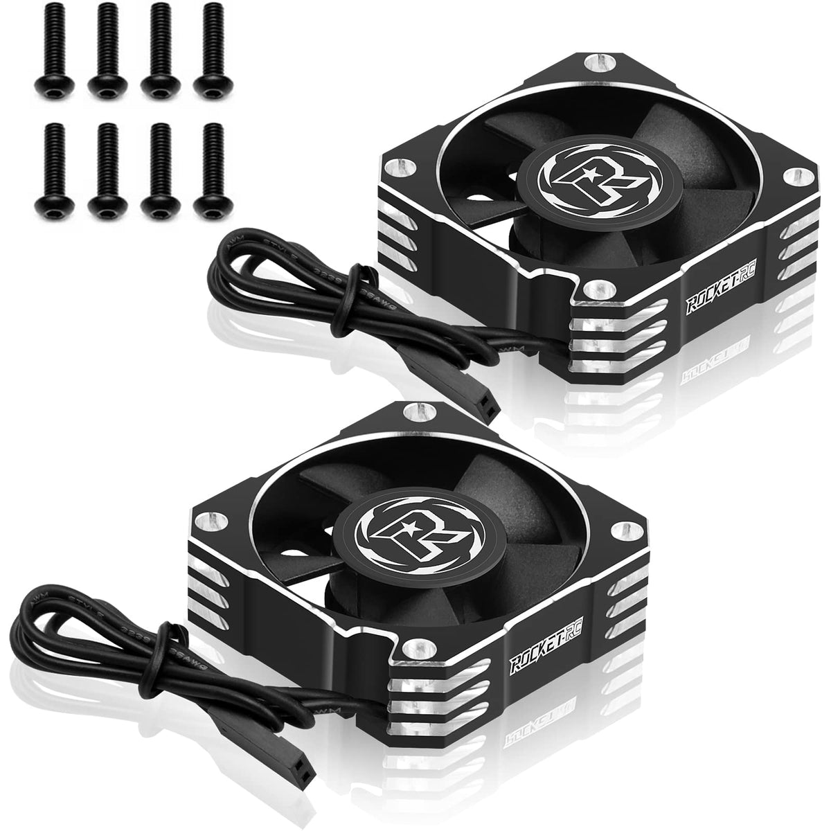 ARRAROWN RC motor cooling fan 2-pack box showing compact design and portability