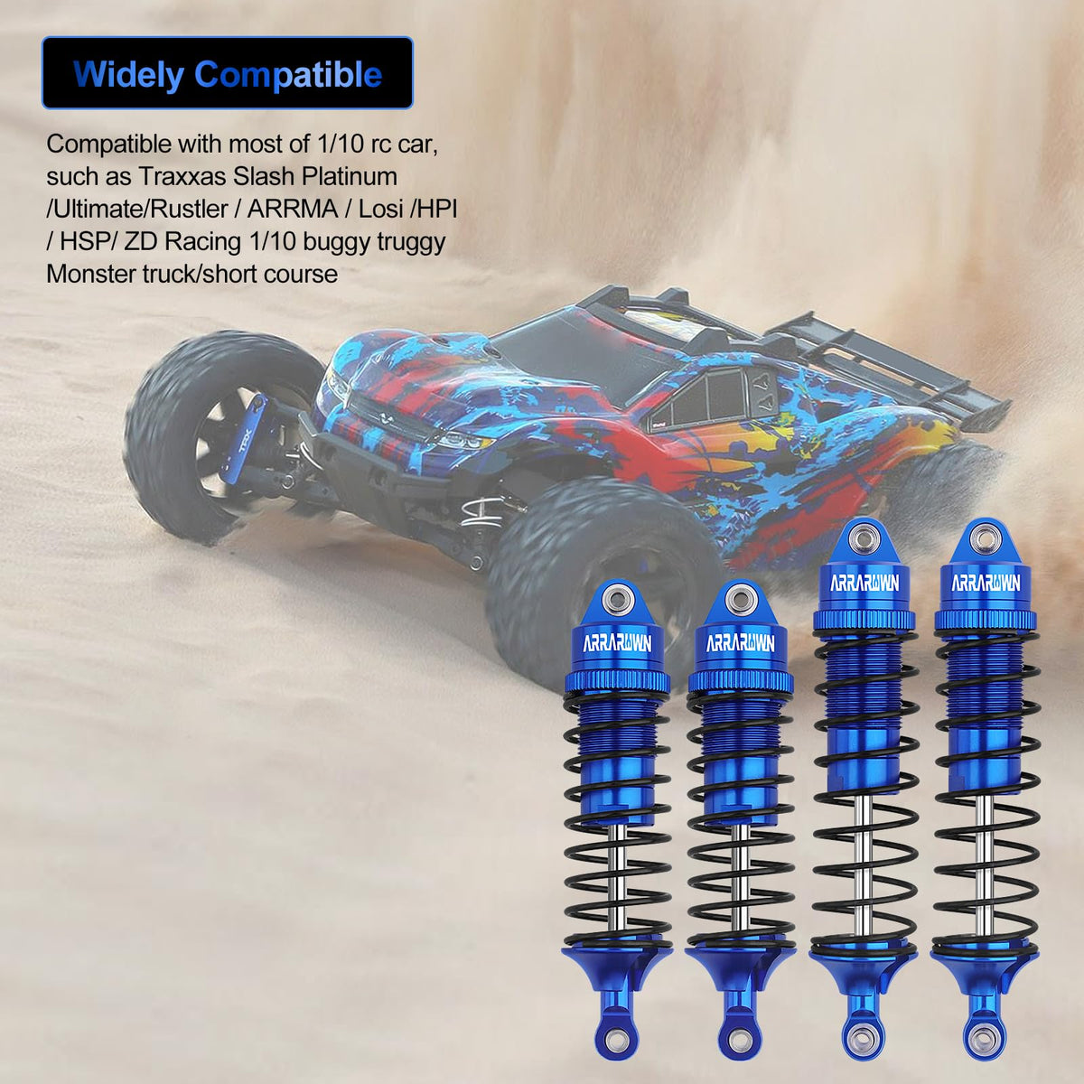 ARRAROWN rear shock absorber 115mm blue enhances jump control