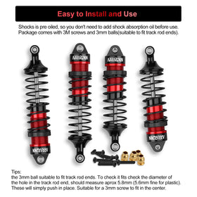 ARRAROWN pre-oiled shocks in metal bodies ensure reliable oil retention during runs.