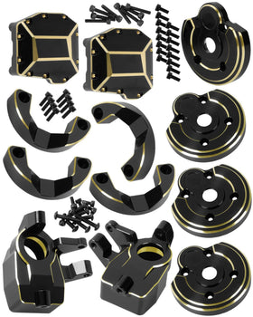 ARRCat brass portal covers close-up showing durable brass construction for SCX10 III.