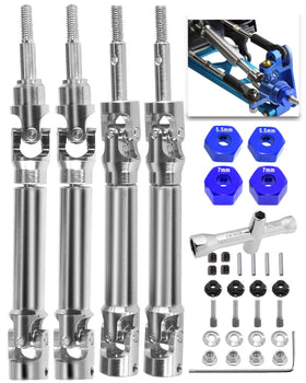 ARRCat front CVD drive shaft in blue close-up for 1/10 scale RC cars