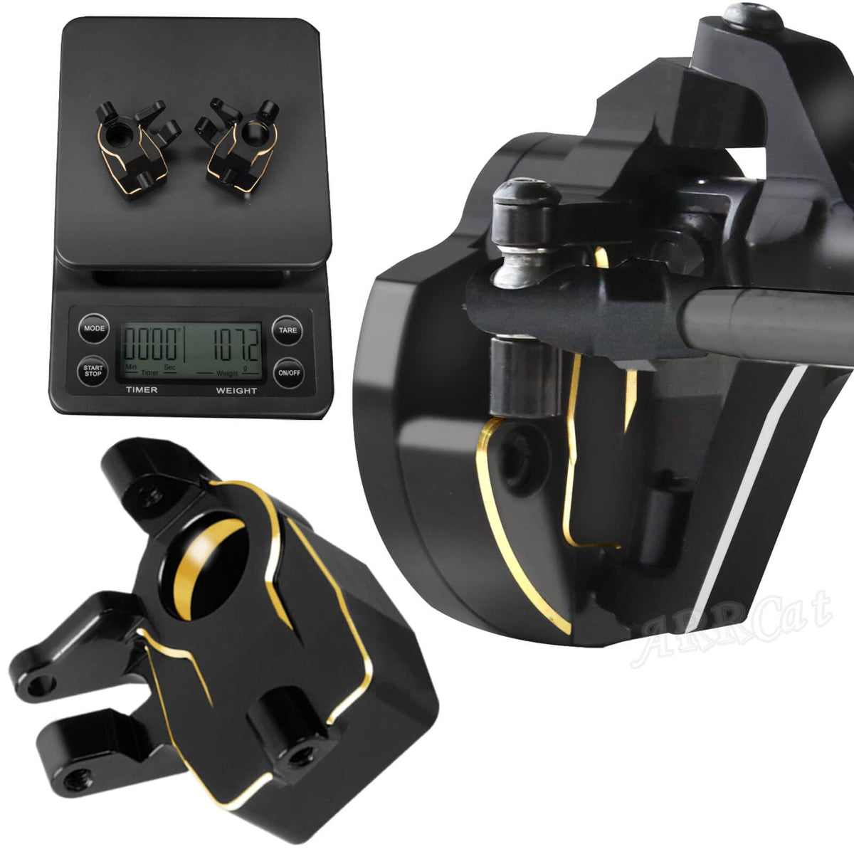 ARRCat inner portal covers on SCX10 III illustrate precise fit and wear resistance.