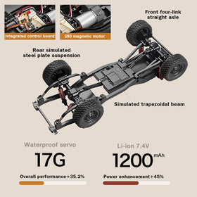 ARRIS MN82S crawler 4WD system emphasizes traction and stability on rocks.