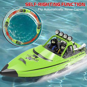 ARRIS Fast RC Jet Boat self-righting demo during a flip test