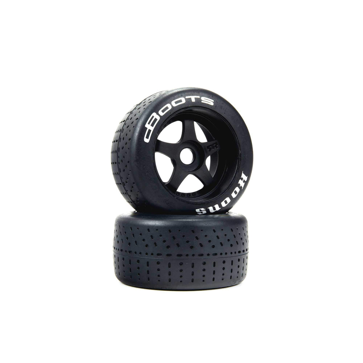ARRMA dBoots Hoons tires in silver with belted construction for stable high-speed traction.