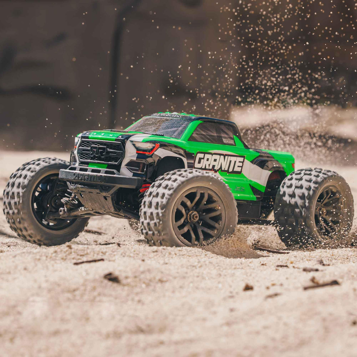ARRMA Granite GROM oil-filled shocks absorb bumps for smoother landings