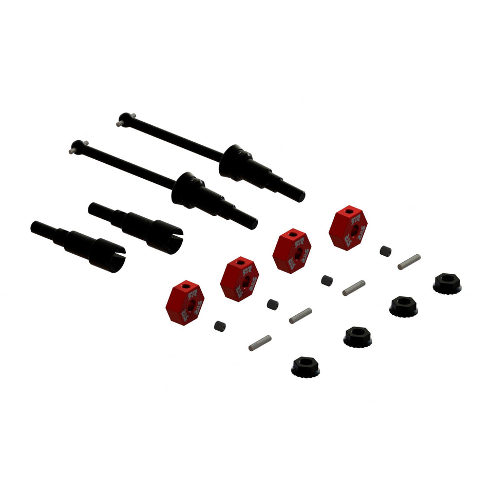 ARRMA Metal Axle & Wheel Hex Set B for GROM—durable front driveshafts for rugged off-road use