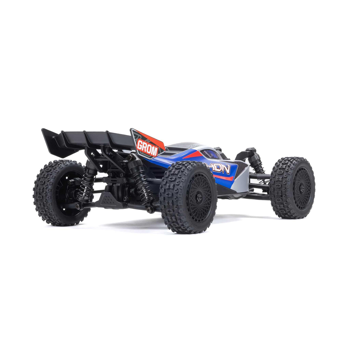 ARRMA Typhon GROM 4x4 clipless body design enables quick access.