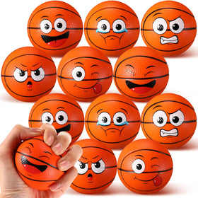 Arrowbash 24pc multicolor face basketball stress balls for portable stress relief.