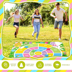 Arrowbash backyard setup with stakes and drawstring bag for easy play.
