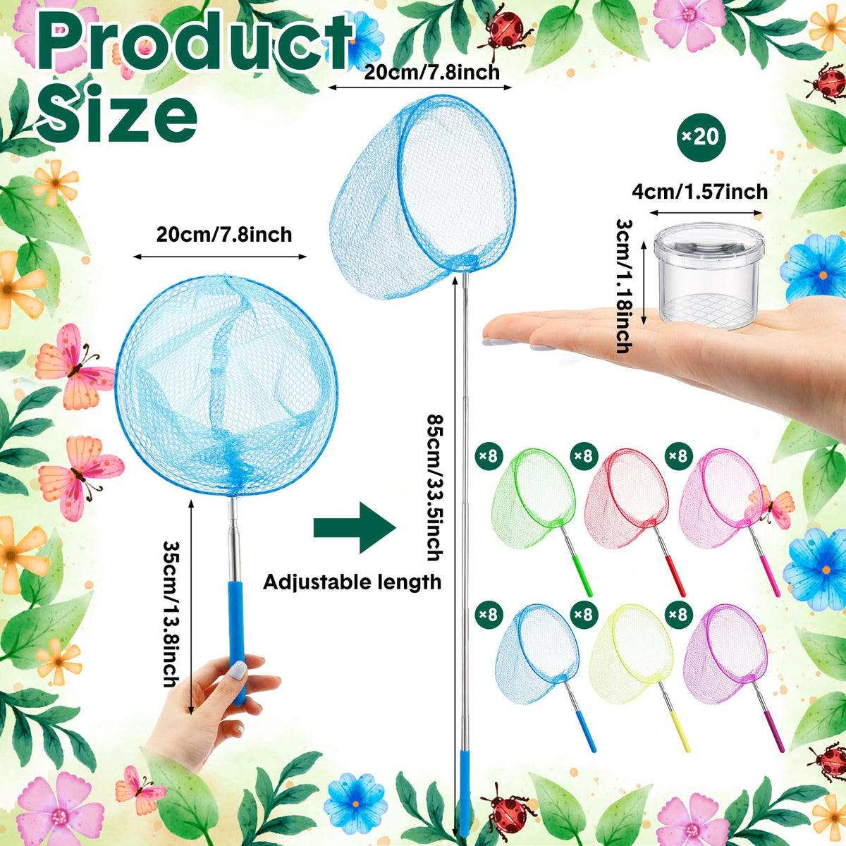 Arrowbash clear insect bottles for detailed observation