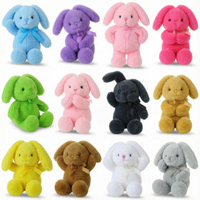 Arrowbash Easter bunny 12-color pack showcases vibrant, soft plush—perfect for Easter decor and gifts.