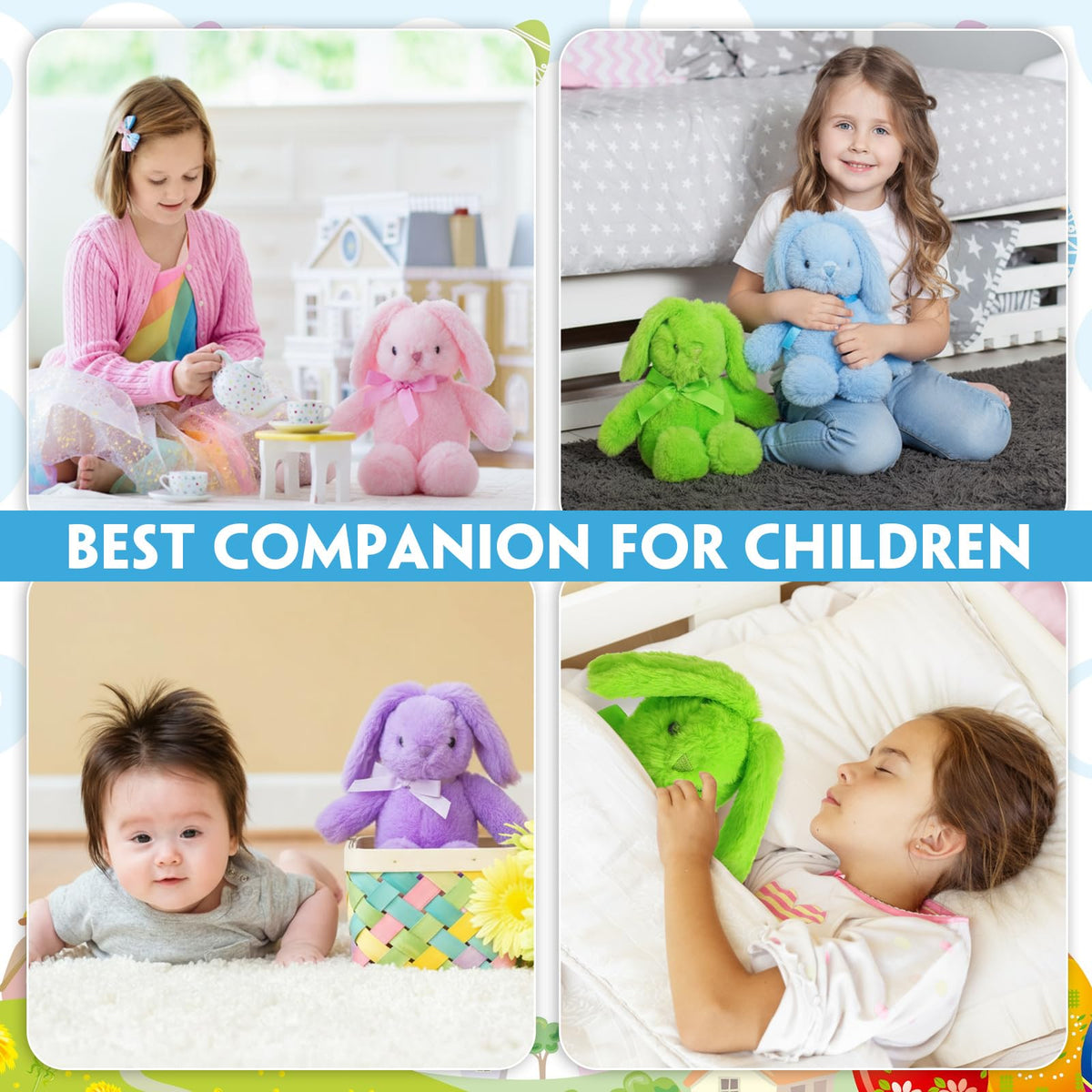 Arrowbash 10-pack Easter bunny plush set, ideal for party favors and shared joy.