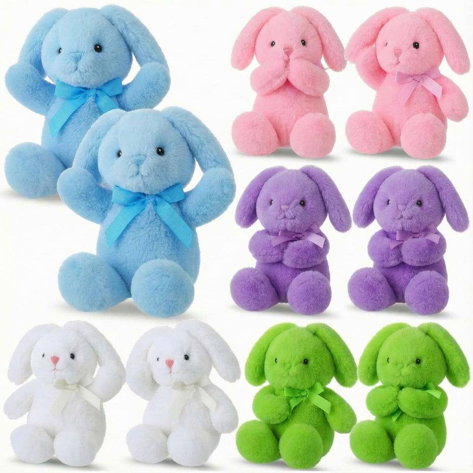 Arrowbash pink Easter bunny plush with soft fur, ideal for bedtime cuddles.