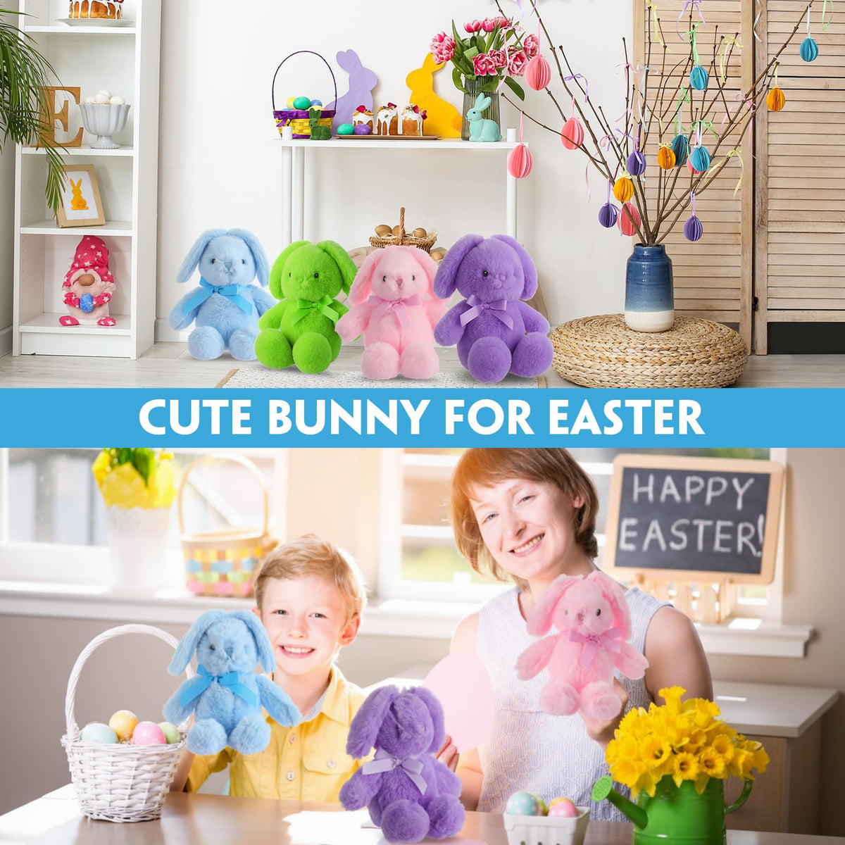 Arrowbash purple bunny plush, cute and plush for gifting and room decor.