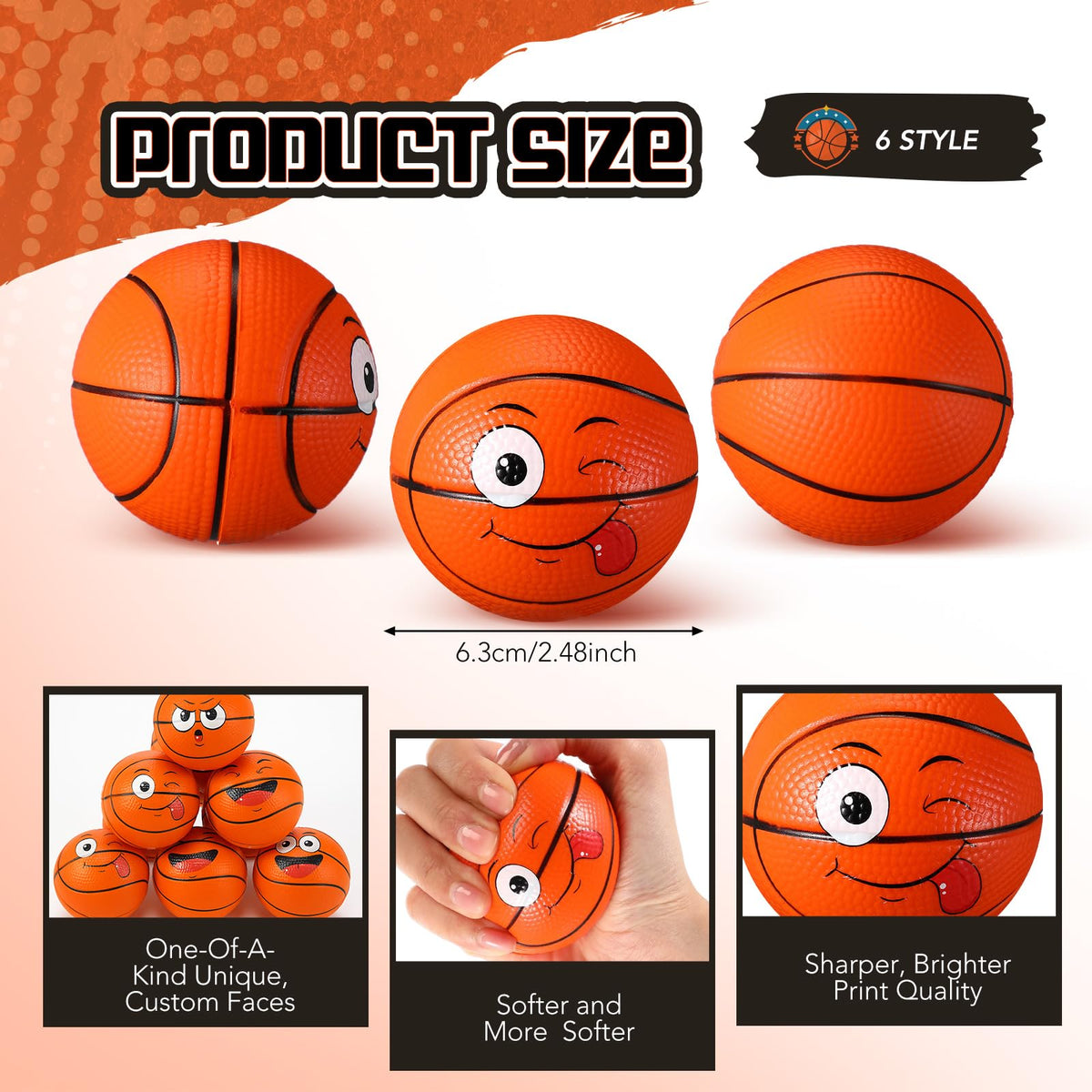 Arrowbash funny-face mini foam squeeze ball design adds tactile fun.