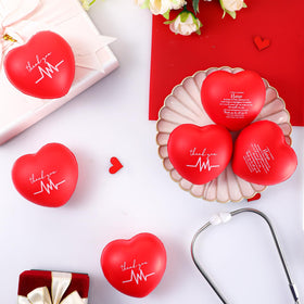 Arrowbash heart-style stress ball for healthcare teams, supports focus during busy days