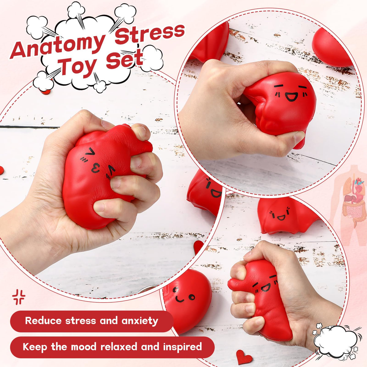 Arrowbash liver-shaped stress ball provides satisfying compression during busy shifts.