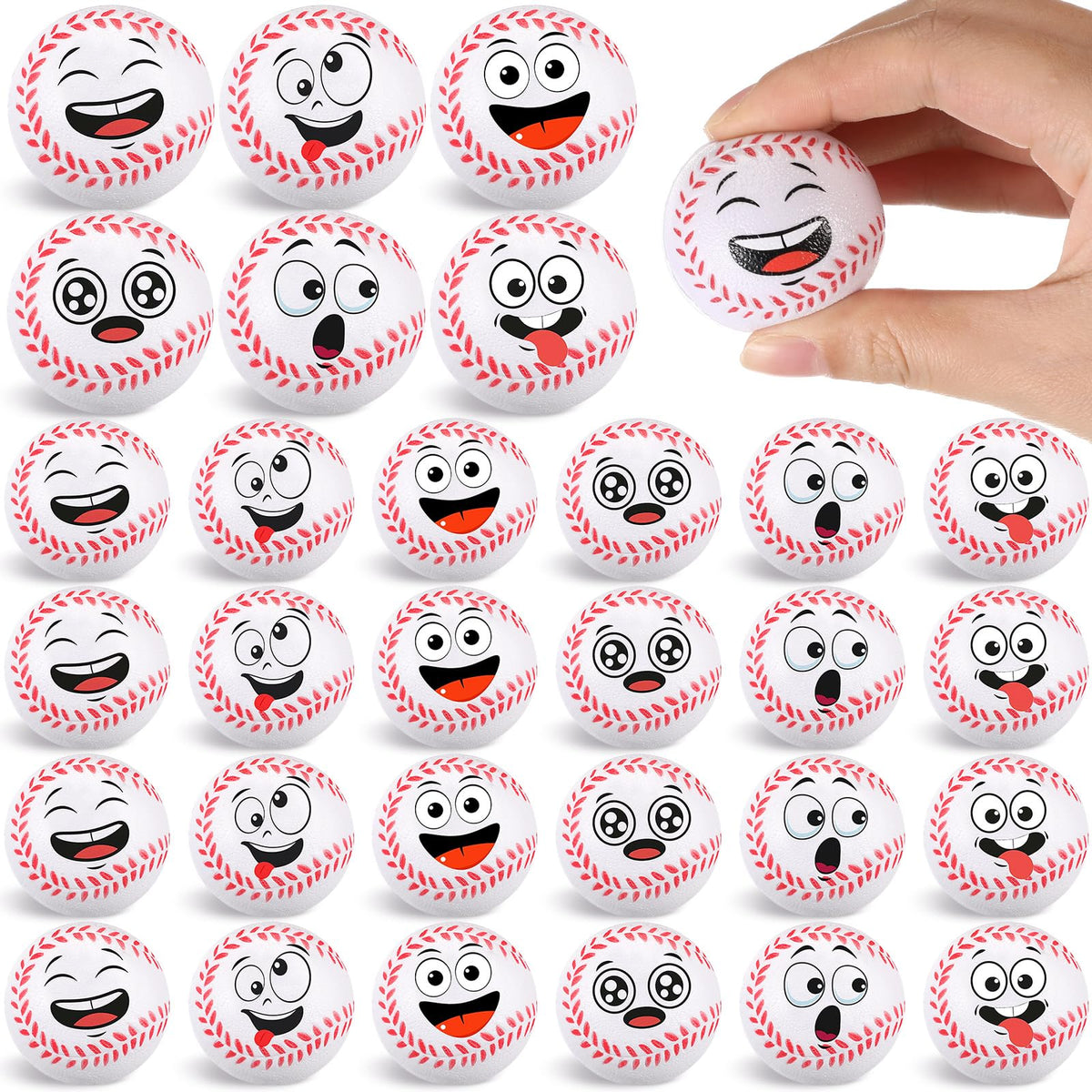Arrowbash mini face stress ball with a happy expression for quick relief