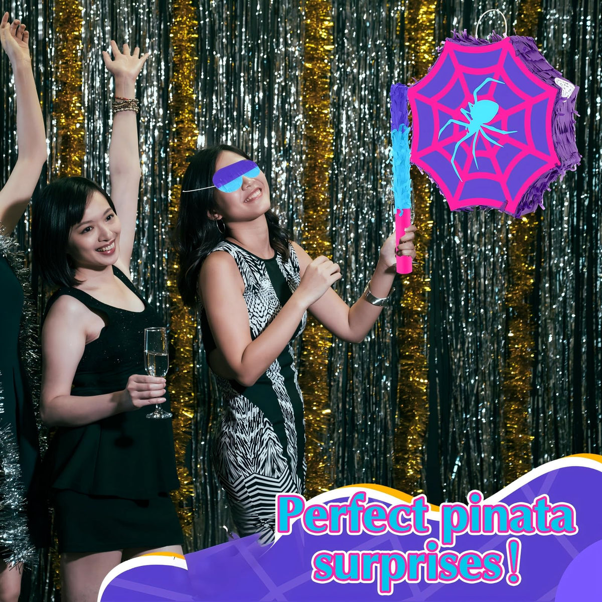 Arrowbash purple blue pinata decor for adult celebrations