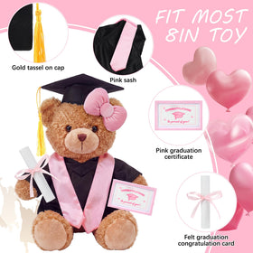 Arrowbash pink stole adds color and charm to plush graduation outfits.