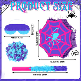 Arrowbash purple spider pinata hanging rope setup for quick party use
