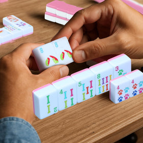 Compact, tile-only Arrowbash Sosation mahjong setup for portable play.