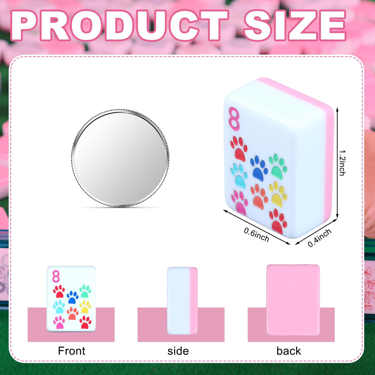 Arrowbash Sosation mahjong tiles showing pink watercolor back designs for contrast.