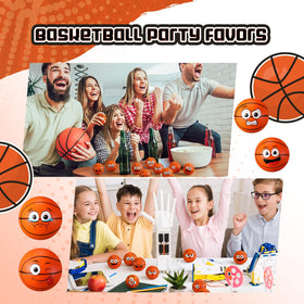 Arrowbash sport-themed decor and party favors with basketball motif.