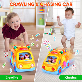 Arscniek toy bus offers joyful melodies to captivate toddlers during playtime.
