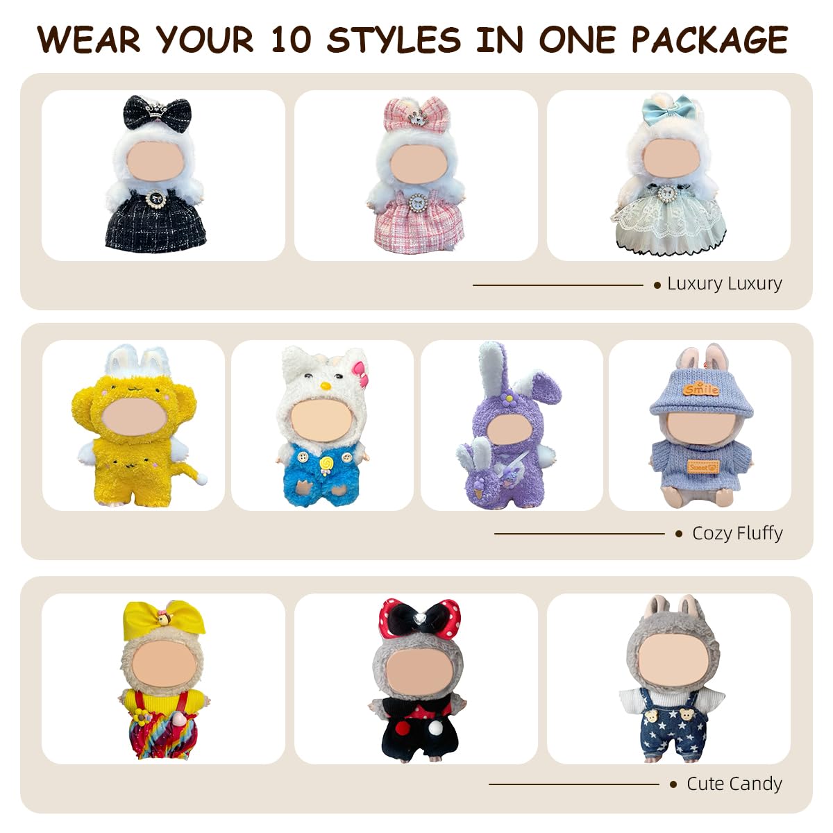Arsfit 17cm doll dress showcases trendy design for photos and play.