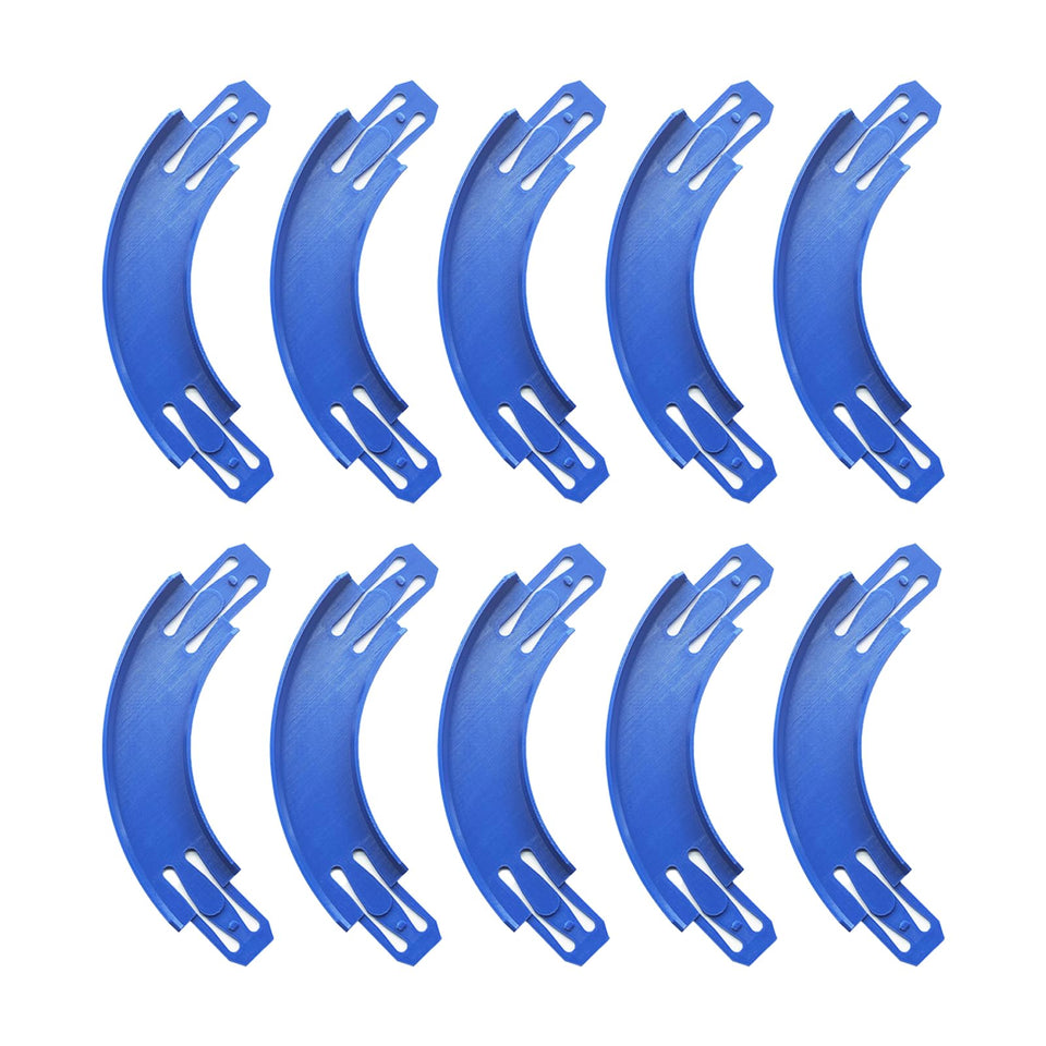 ARSUNOVO blue 90-degree banked turn connector for Hot Wheels tracks ensures secure fit.