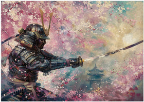 Art of Socks Cherry Blossom and Samurai puzzle image with vibrant florals for mindful moments